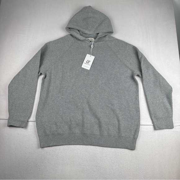 New! Collars & Co Gray Knitted Hoodie XL Luxury Cotton Outdoor Hiking Camping